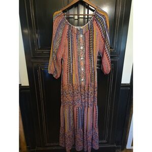 Figureo And Flower Large Sheer Dress, Boho, Granny Core, Fairy Garden Summer